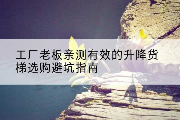 万秀升降货梯怎么选-工厂老板亲测有效的升降货梯选购避坑指南